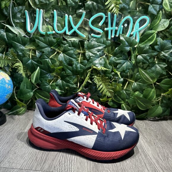 Brooks Launch 8 Shoes Texas Star Flag USA Running Patriotic 1203451B621 Womens 8 - Picture 1 of 10